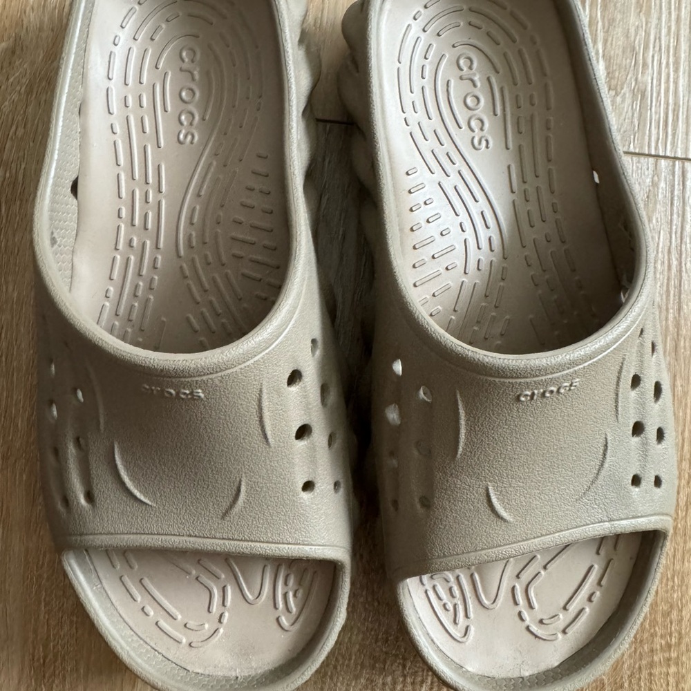CROCS Greige (beige, grey) tan sandals